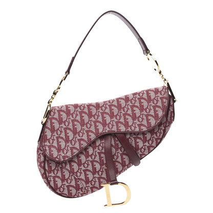 Christian Dior Monogram Saddle Bag Burgundy 1 of 9