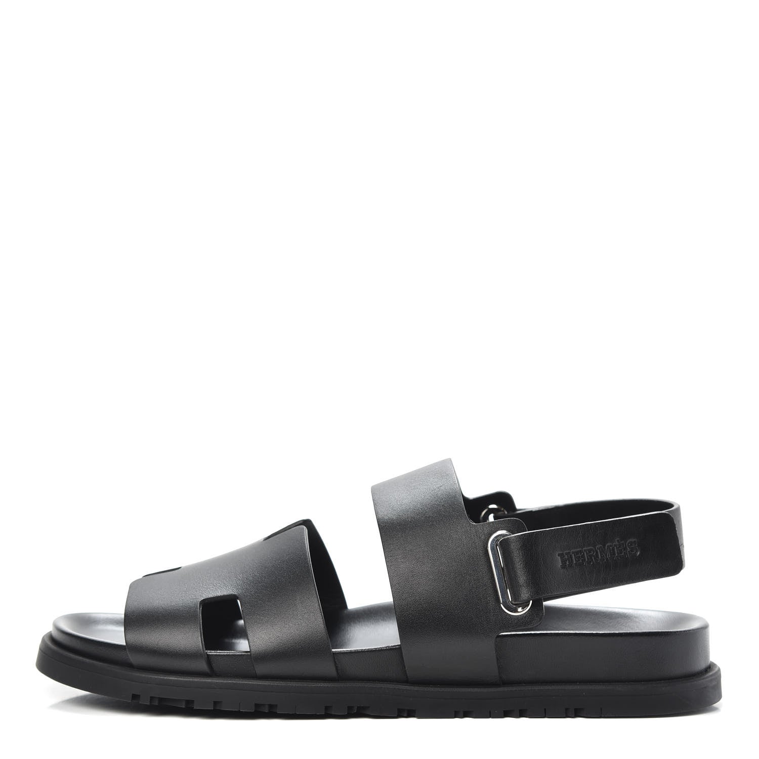 Hermes Calfskin Womens Takara Sandals 41 Black 1 of 8