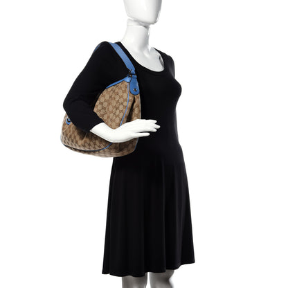 Gucci Monogram Medium Sukey Hobo Blue 2 of 12