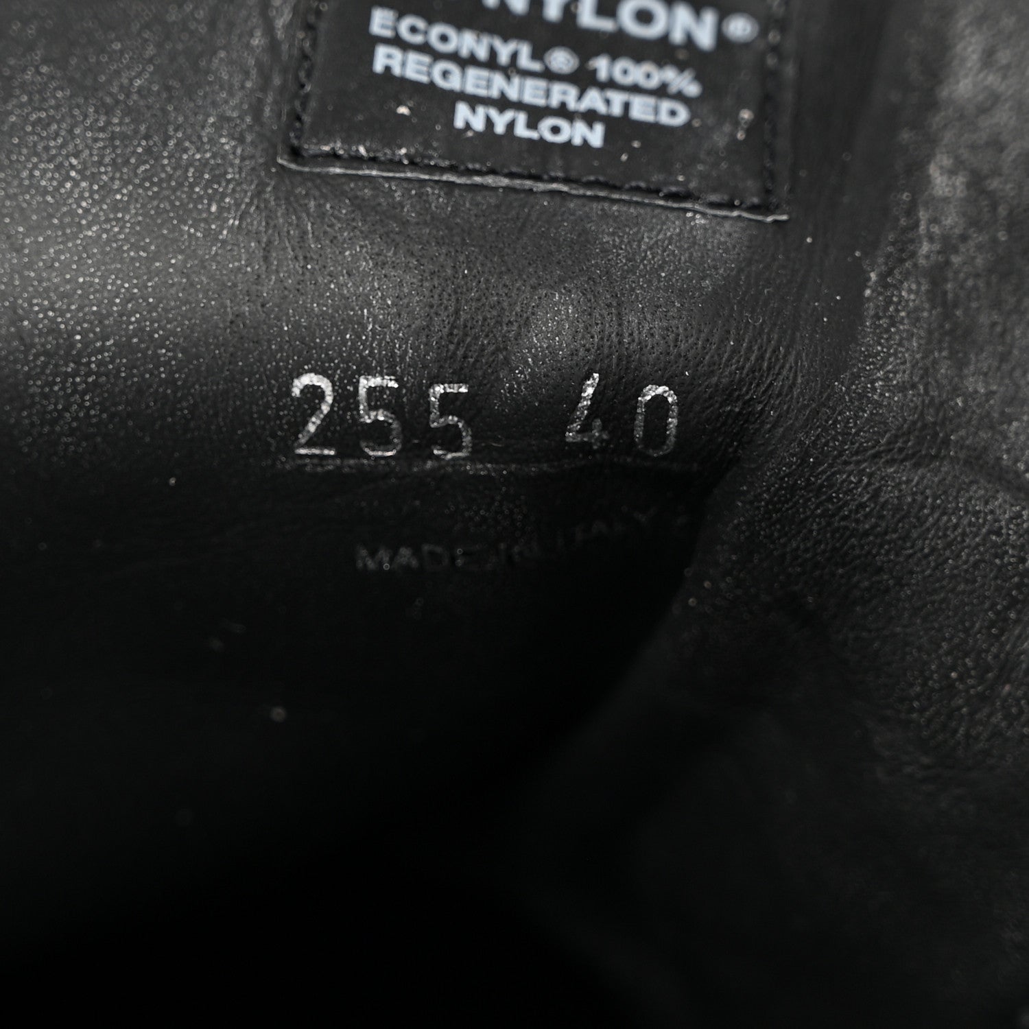 Prada Spazzolato Rois Nylon Metal Triangle Logo Monolith Pouch Pocket 55mm Boots 40 Black 8 of 16