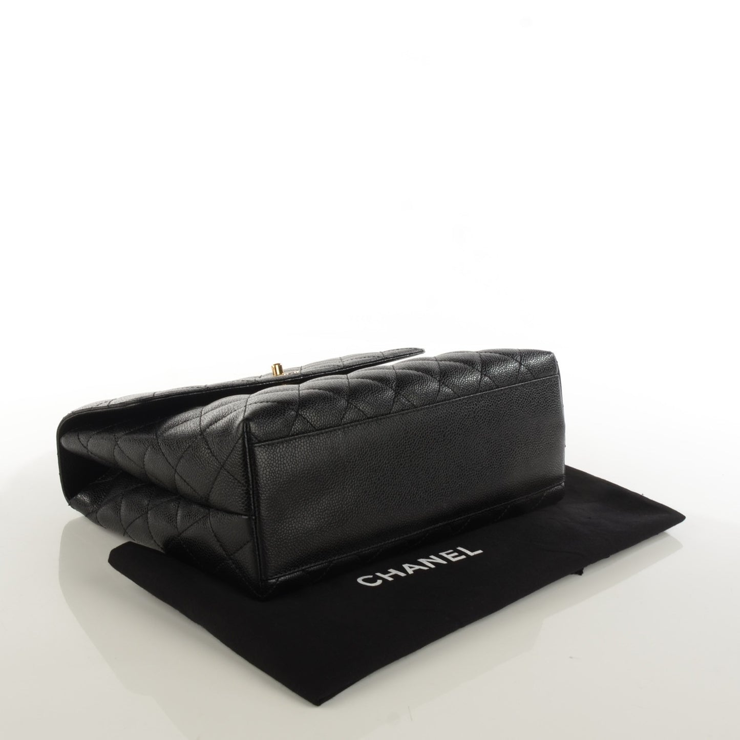 CHANEL Caviar Quilted Jumbo Kelly Flap Black