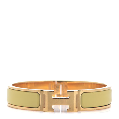 Hermes Enamel Narrow Clic Clac H Bracelet PM Jaune Citron 1 of 3