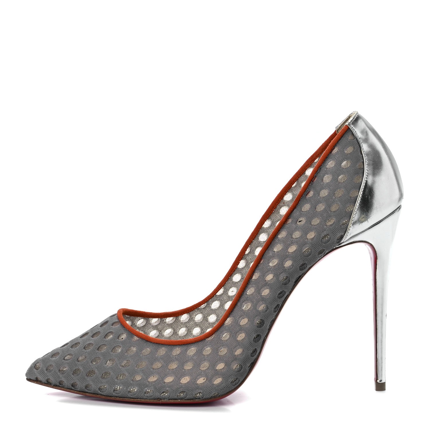 Christian Louboutin Fishnet Suede Follies Resille 100 Pumps 39 1 of 7