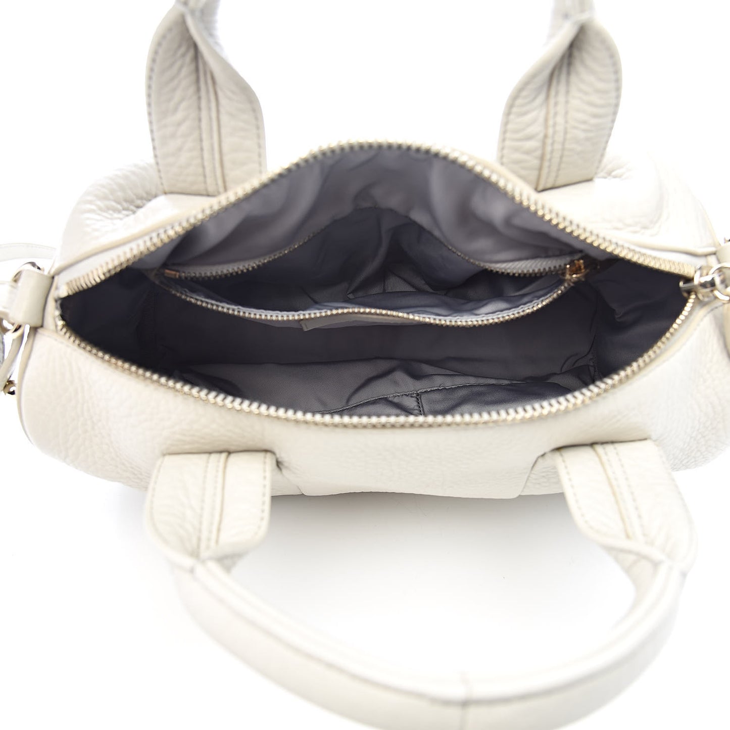 Pebbled Lambskin Rocco White Gold Hardware