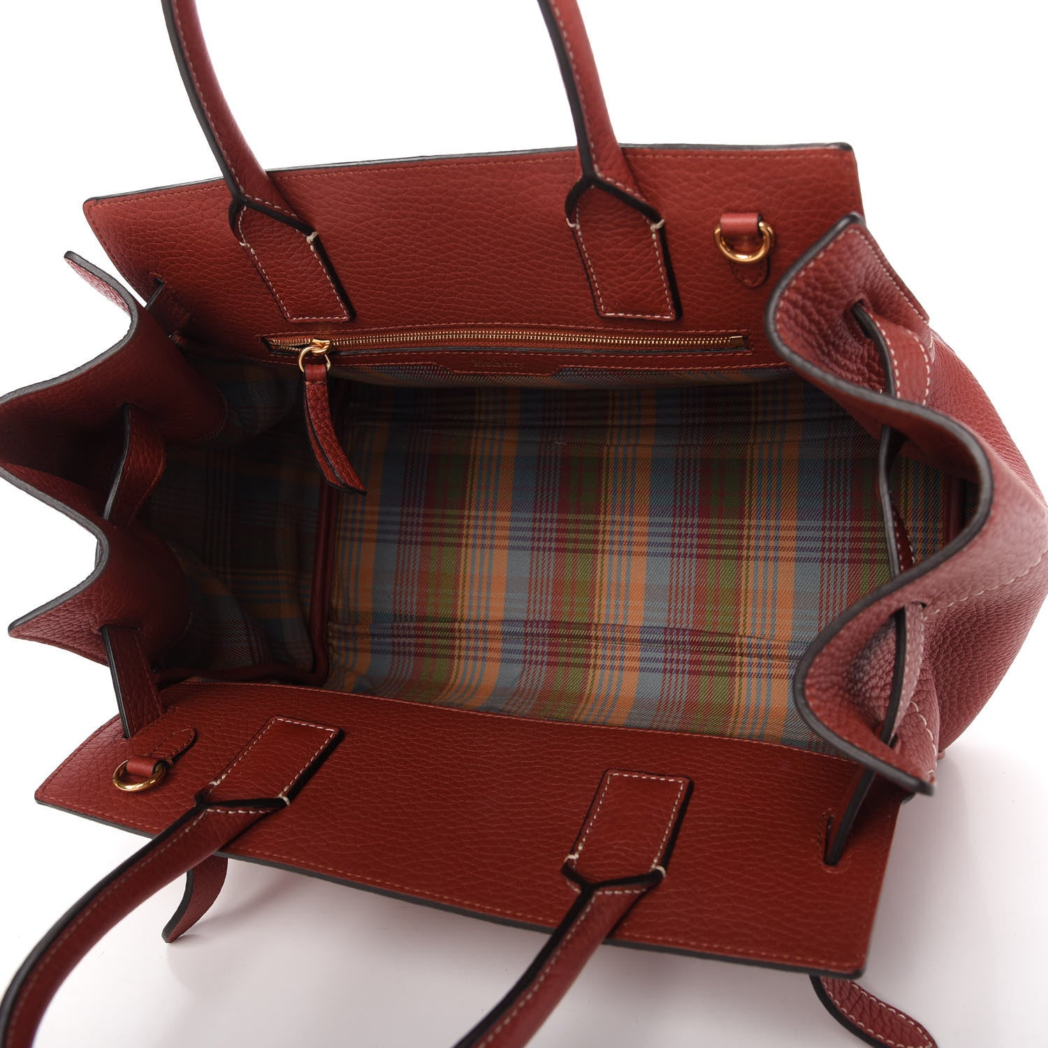 Mulberry Classic Grain Calfskin Belted Bayswater Tote Rust 5 of 10