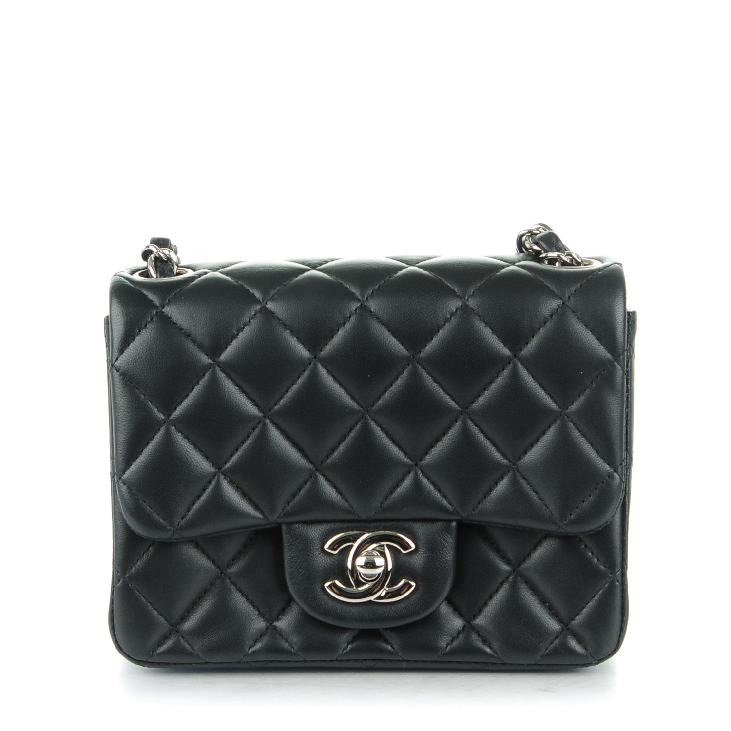 Chanel Lambskin Quilted Mini Square Flap Black 1 of 8