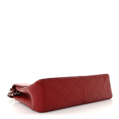 Chanel Caviar Quilted Jumbo Single Flap Dark Red 4 of 14