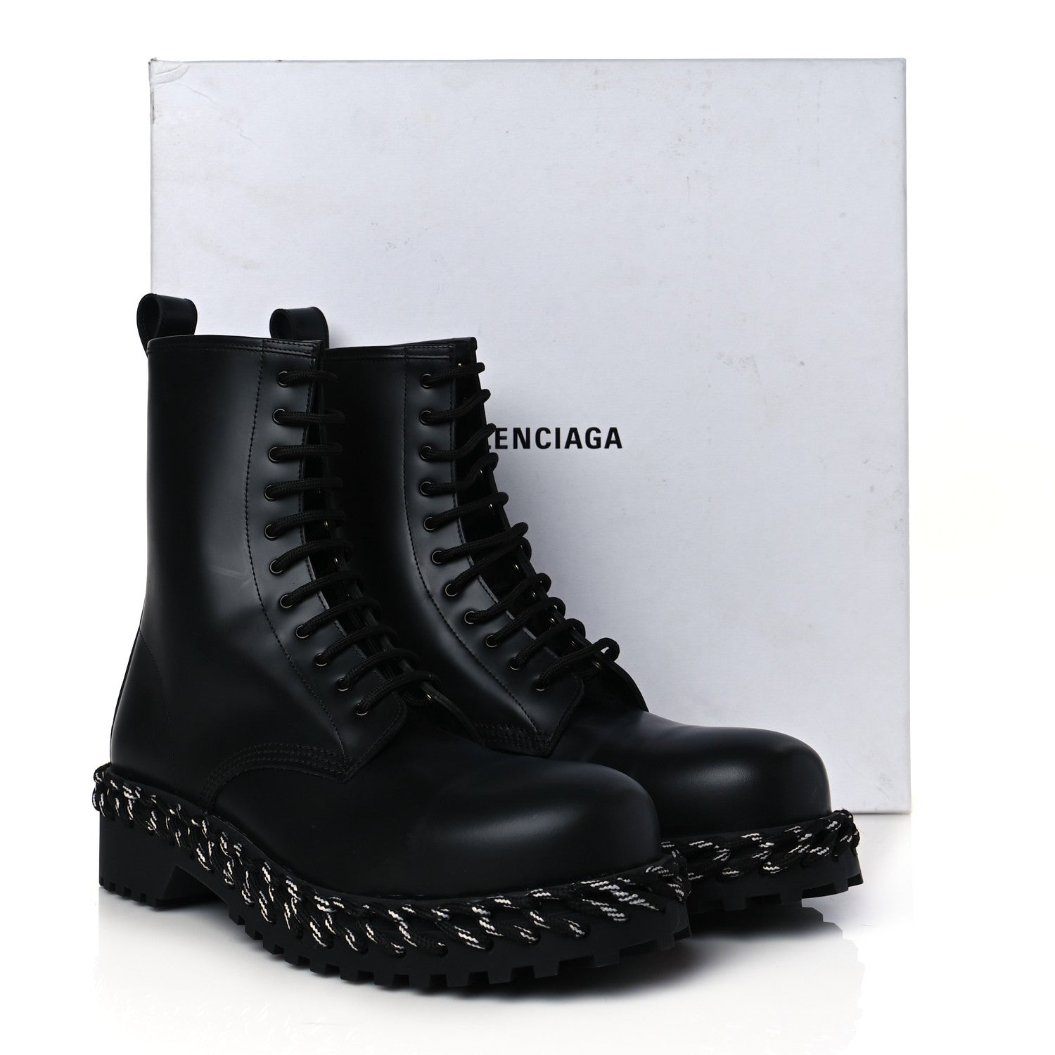 Balenciaga Calfskin Woven Detail Mens Combat Boots 44 Black 16 of 16