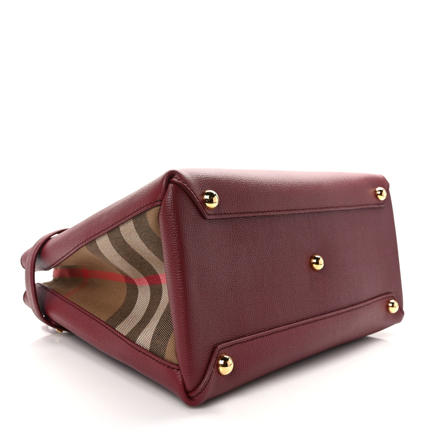 Grainy Calfskin House Check Medium Banner Tote Mahogany Red