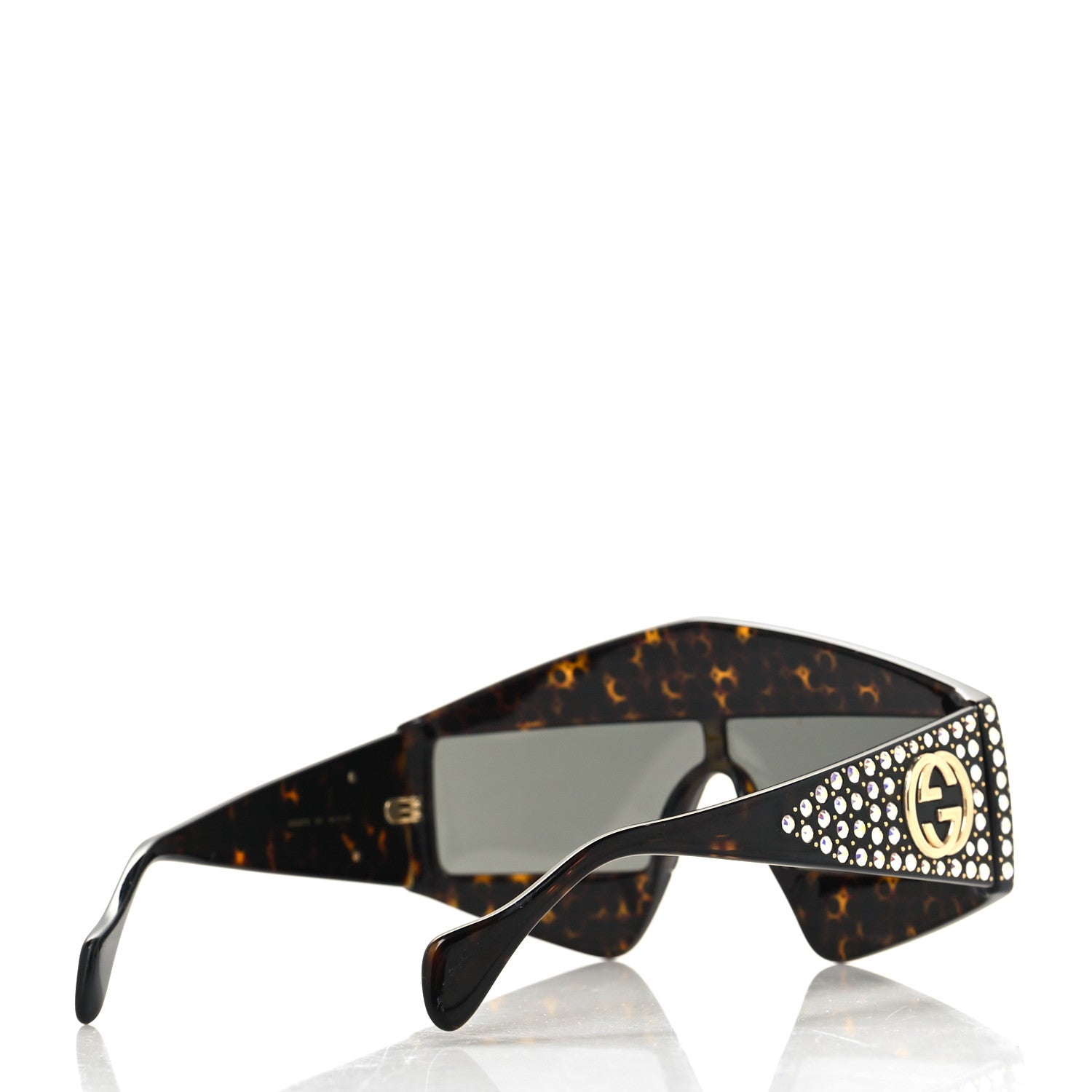 Gucci Crystal Rectangular Frame Sunglasses GG0357S Tortoiseshell 4 of 8