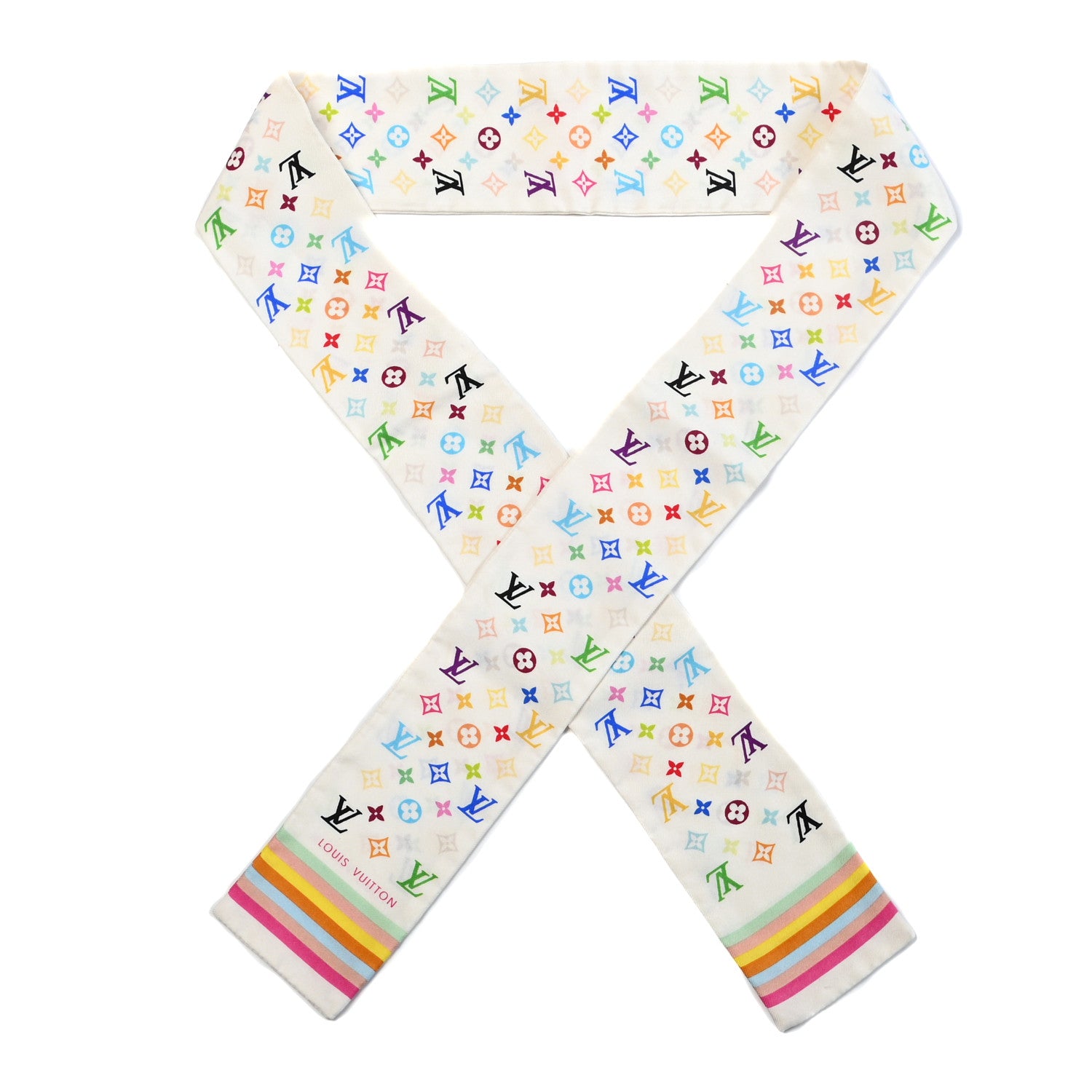 Louis Vuitton Silk Monogram Multicolor Bandeau White 1 of 3