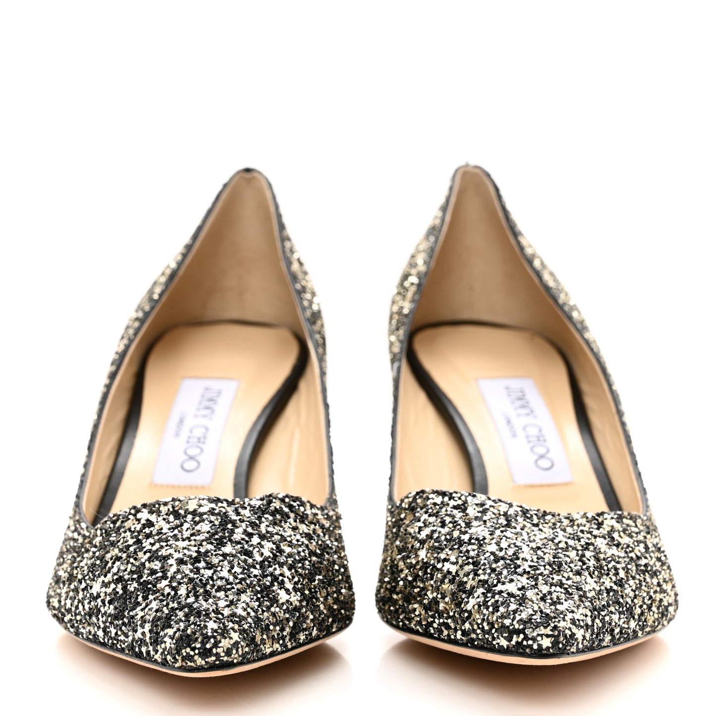Glitter Pointy Toe Romy 60 Pumps 38.5 Gold Mix