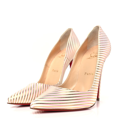 Christian Louboutin Calfskin RayOfLight So Kate 120 Pumps 37.5 Snow Oro 4 of 9