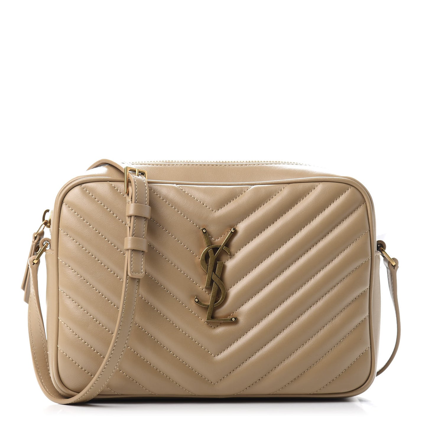 Calfskin Matelasse Monogram Lou Camera Bag Dark Latte