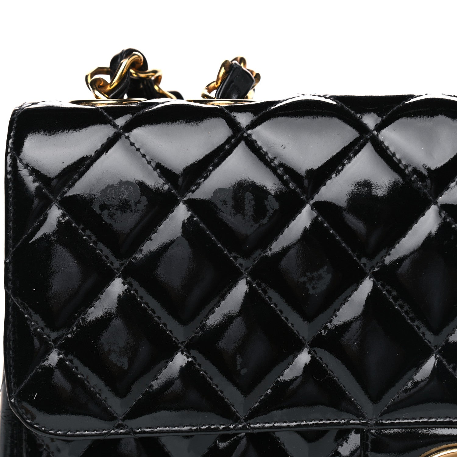Chanel Patent Quilted XL Jumbo Single Flap Black 13 of 14