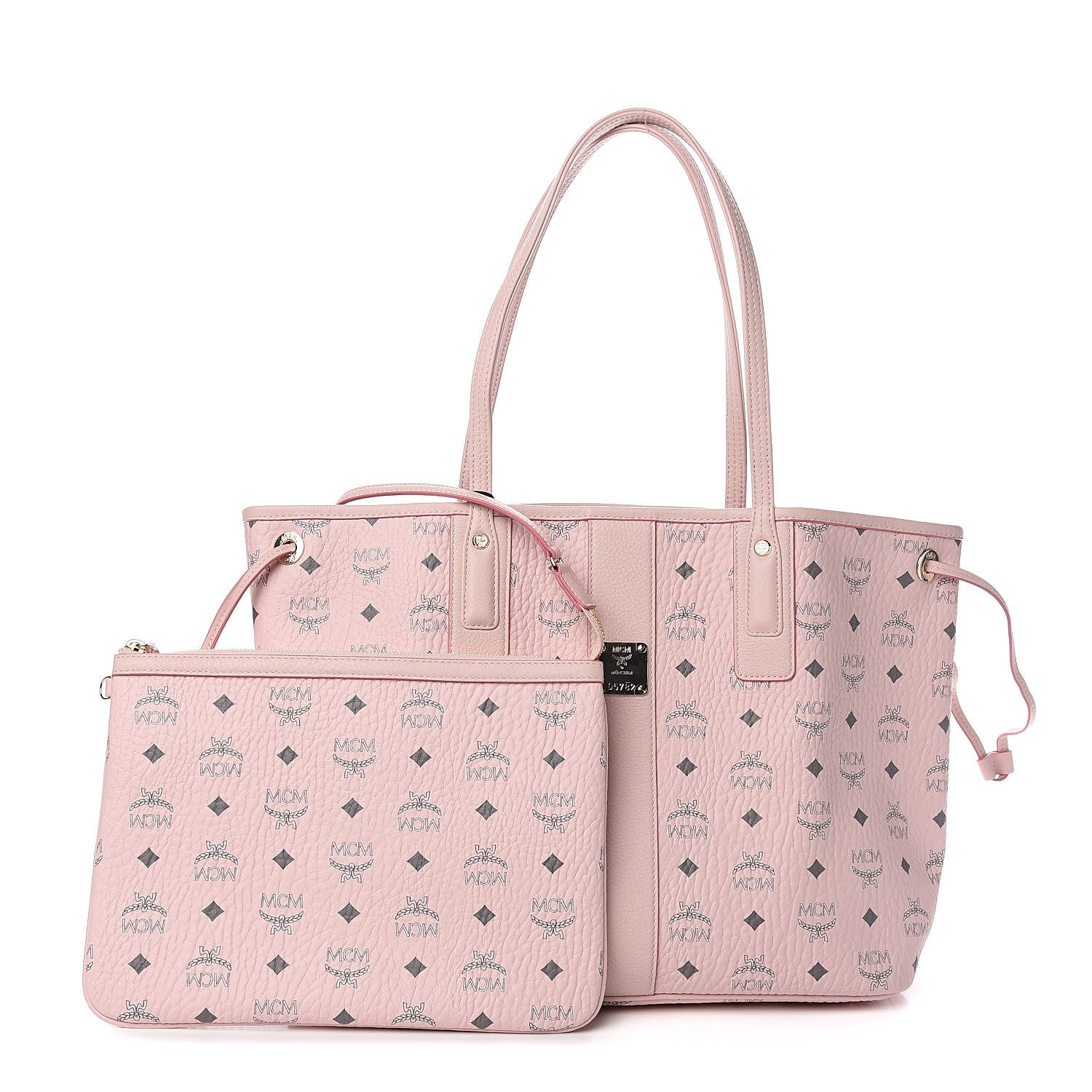 MCM Visetos Medium Liz Reversible Shopper Tote Soft Pink 1 of 12