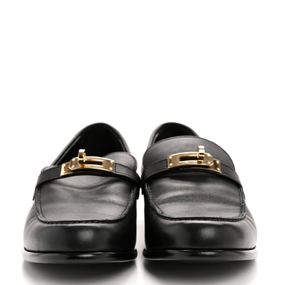 Hermes Calfskin Womens Destin Loafers 39 Black 3 of 11