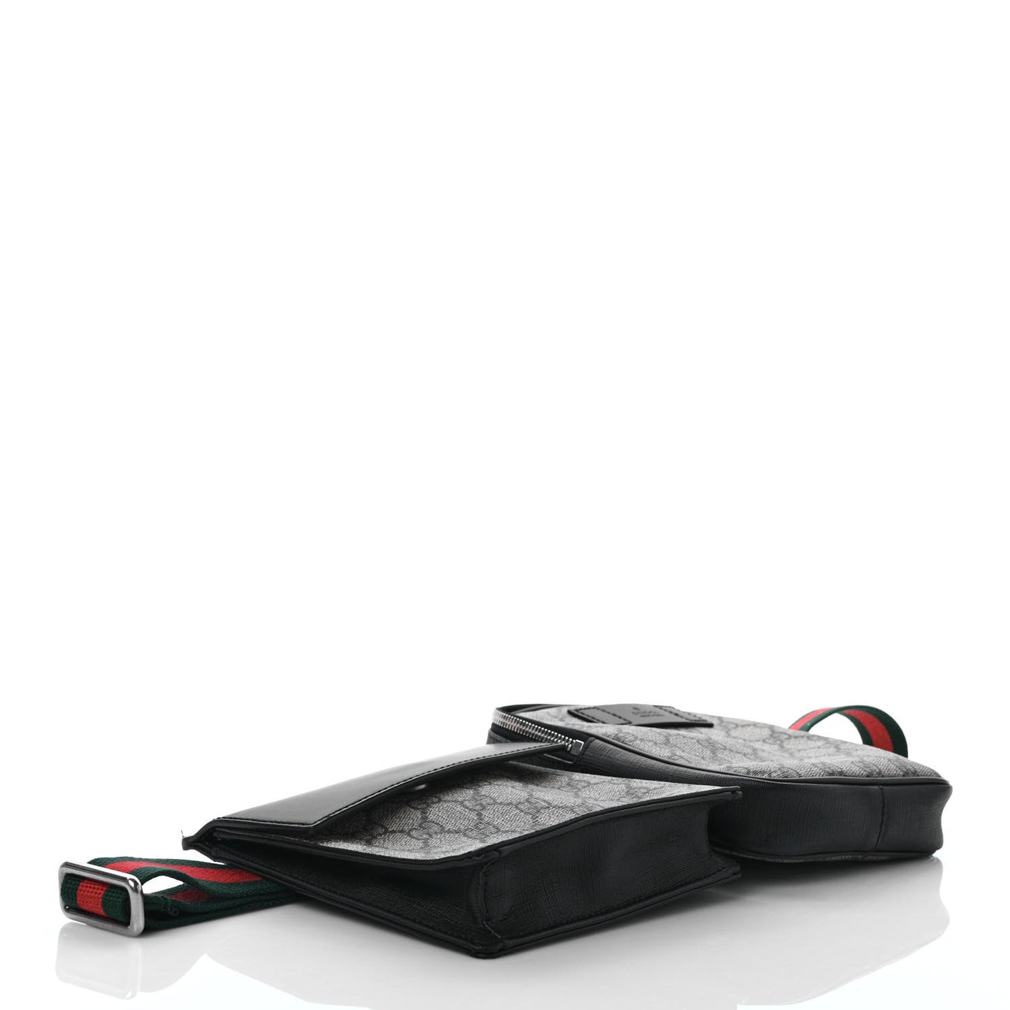 GG Supreme Monogram Web Belt Bag Black