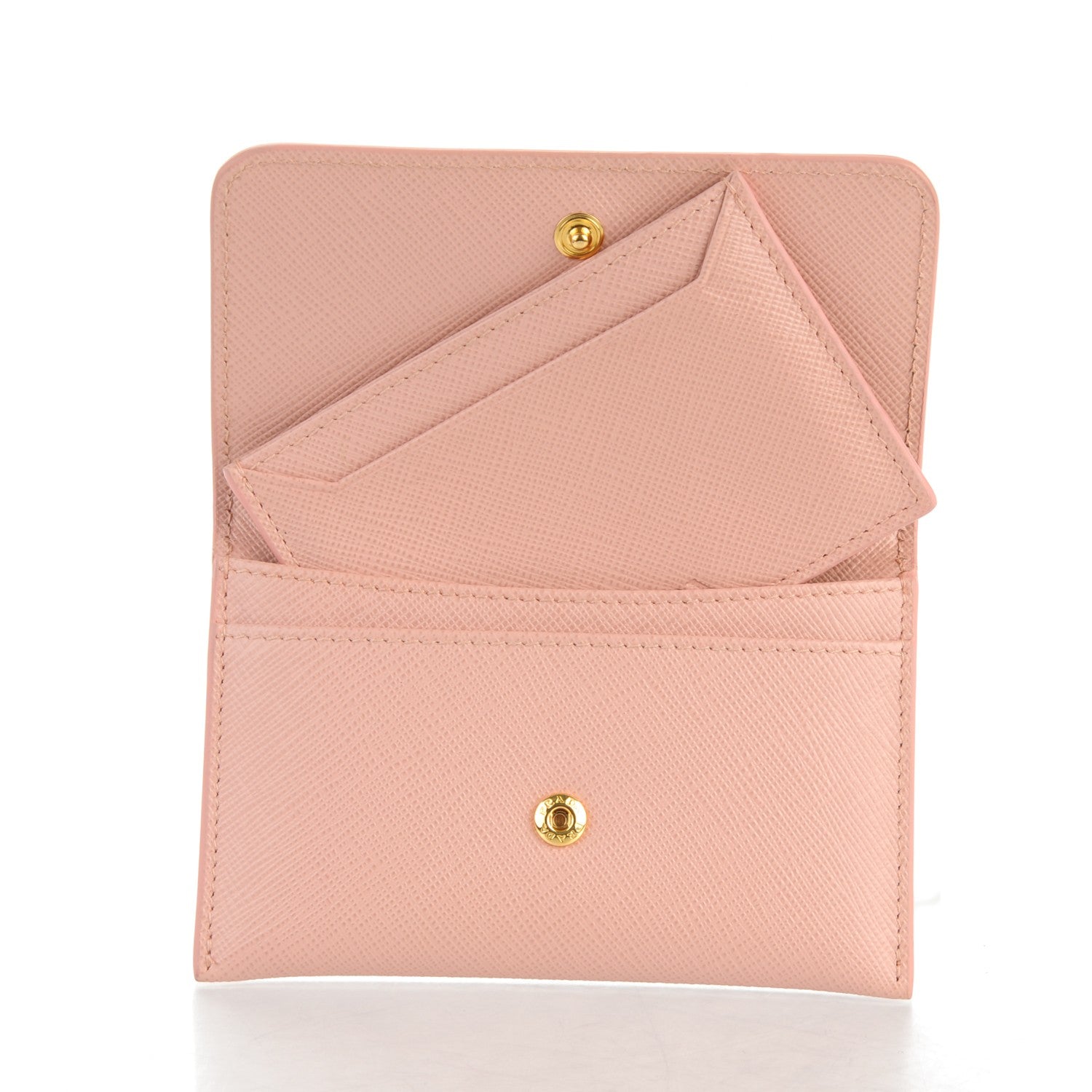 Prada Saffiano Metal Flap Card Holder Orchidea 5 of 7