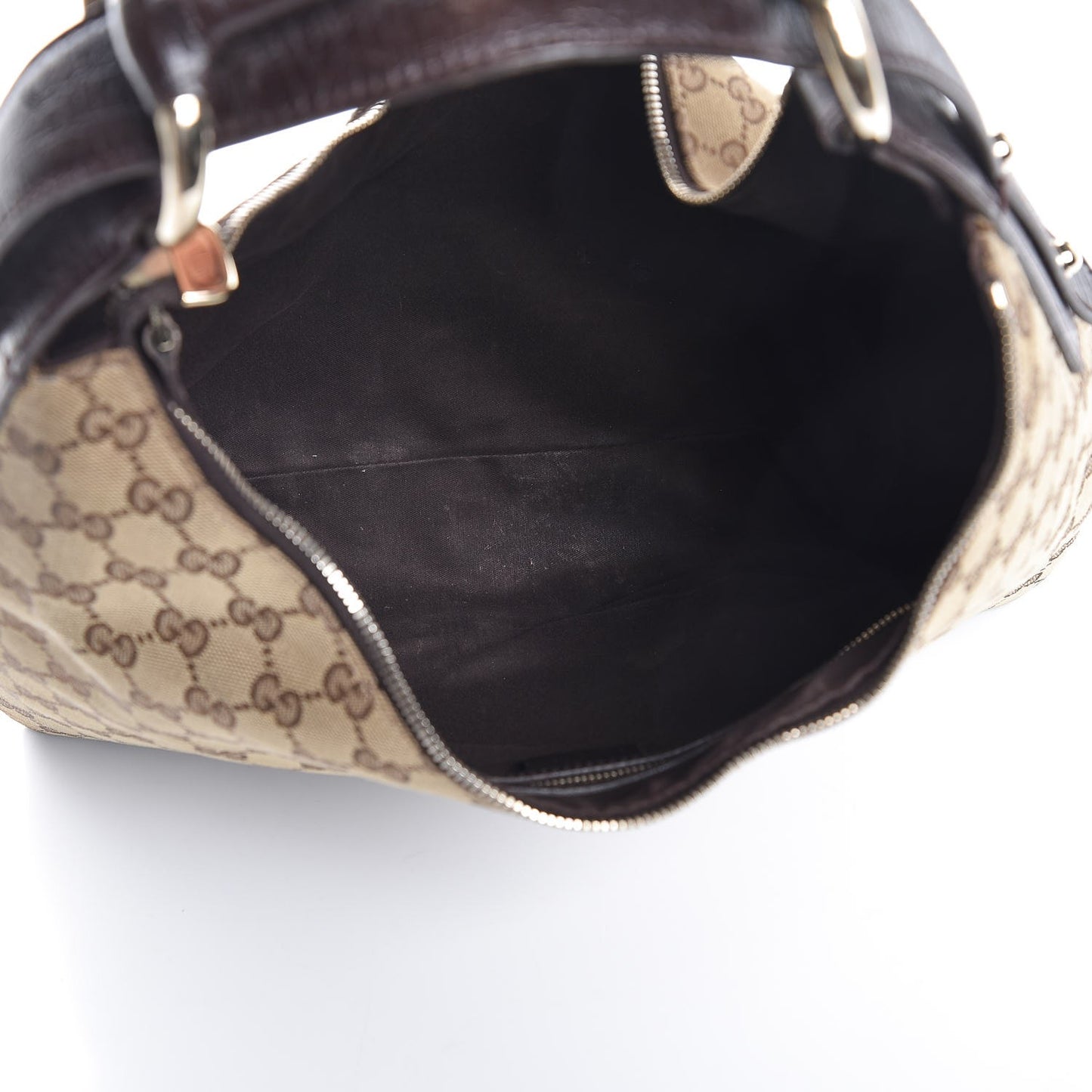 Monogram Medium Horsebit Chain Hobo Dark Brown