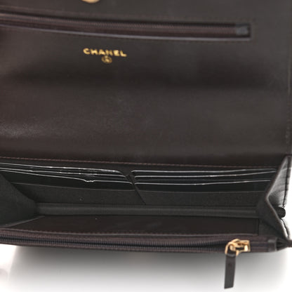 Chanel Lambskin Quilted Chanel 19 Wallet On Chain WOC Dark Brown 5 of 10