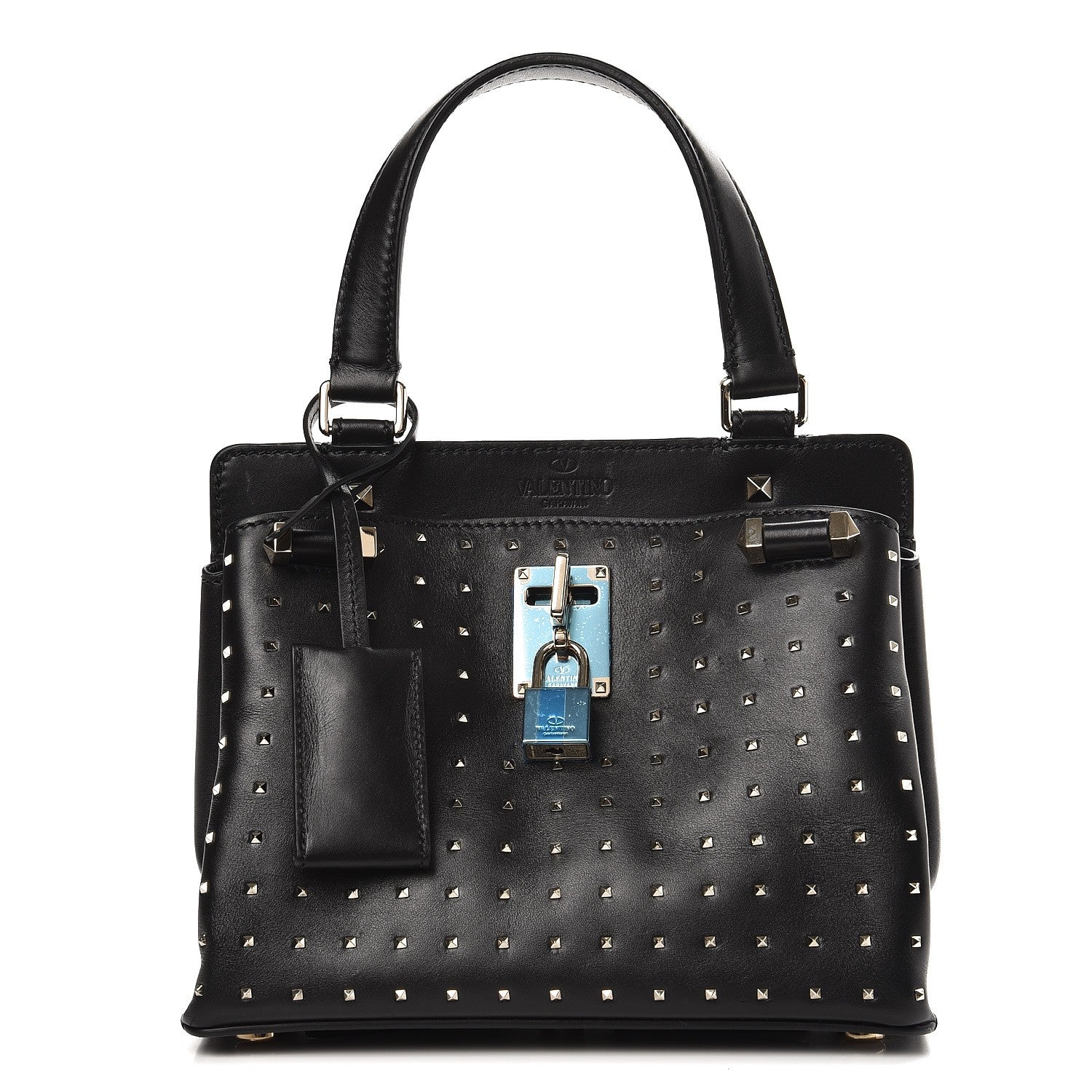 Valentino Garavani Calfskin Studded Small Joylock Satchel Black 1 of 8
