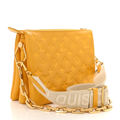 Louis Vuitton Lambskin Embossed Monogram Coussin PM Sunflower 3 of 10
