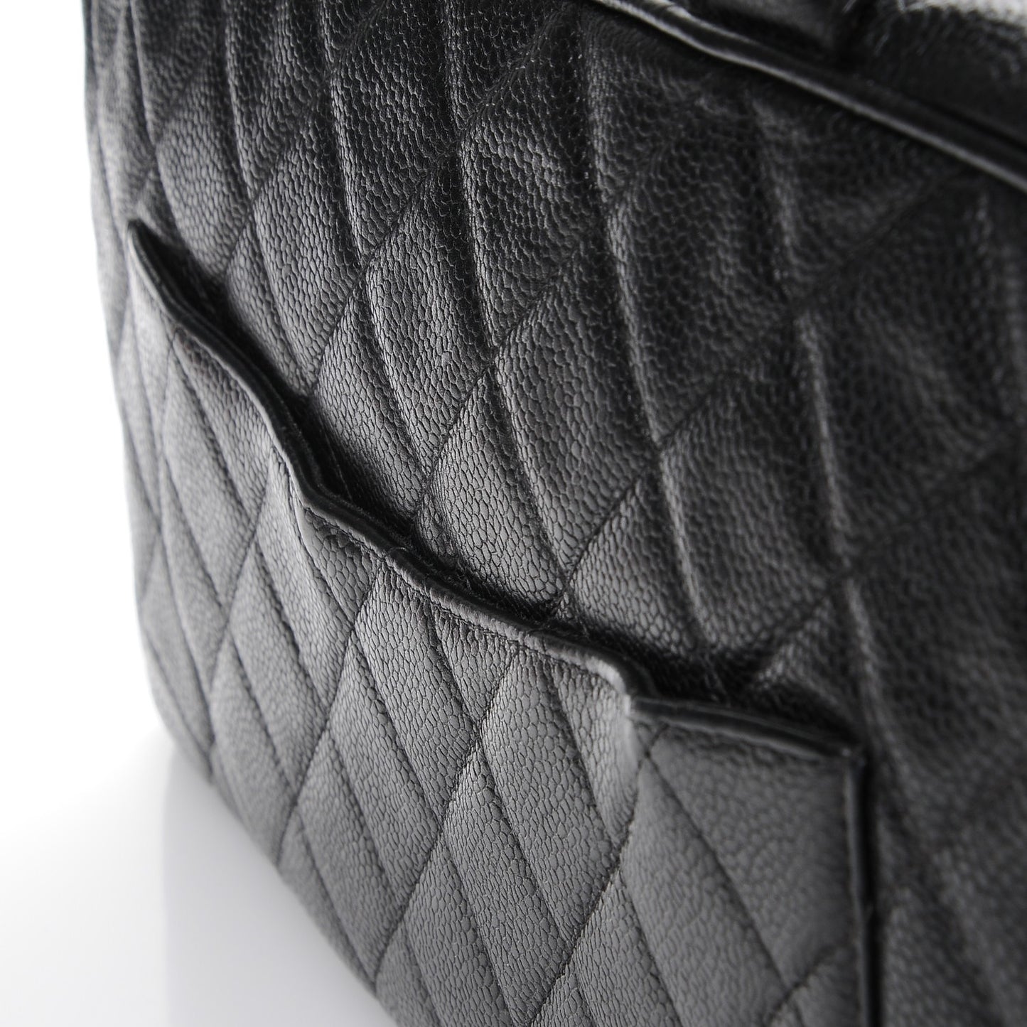 Caviar Quilted Large Bowler Black