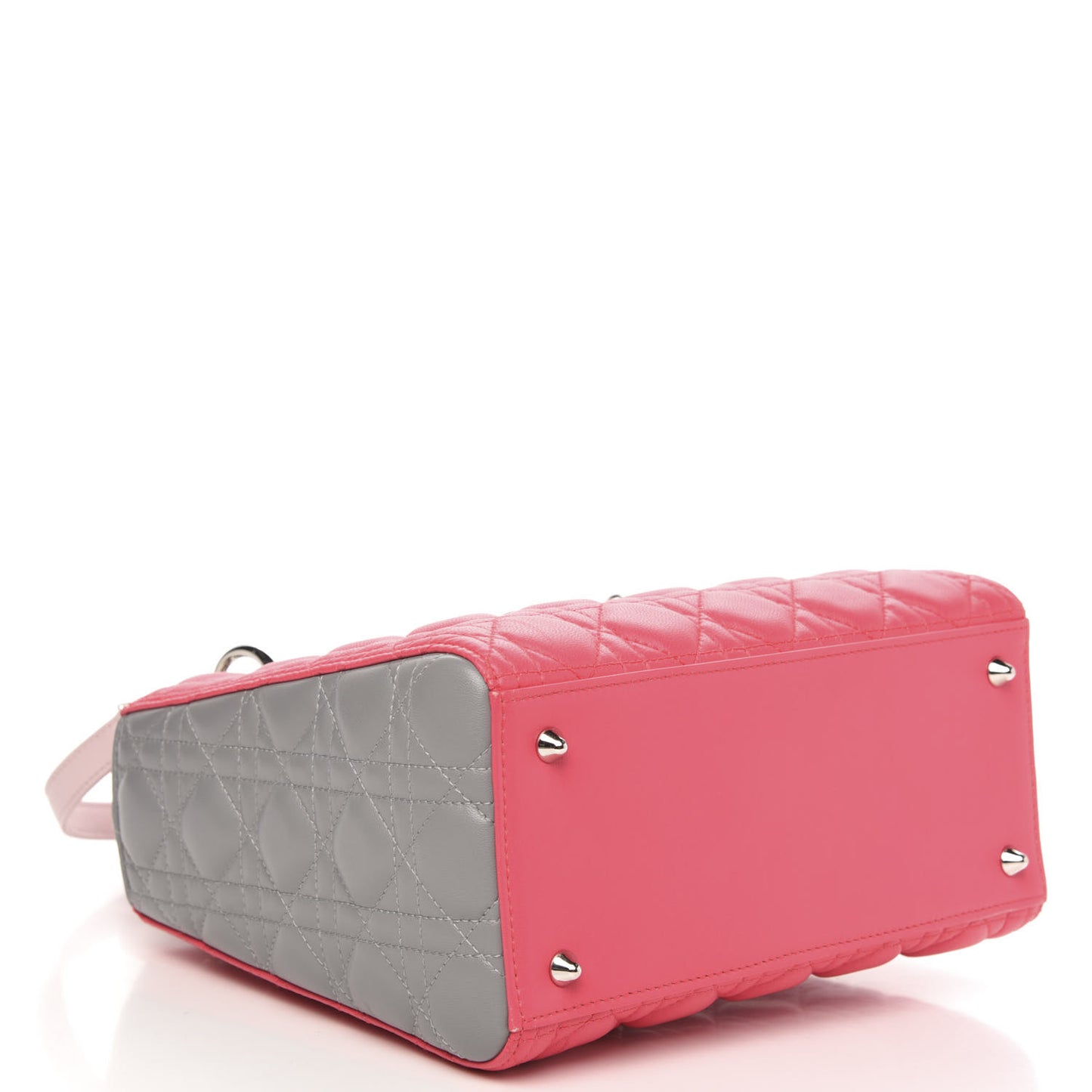Lambskin Cannage Medium Tri-Color Lady Dior Fuchsia