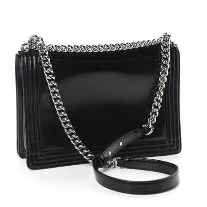 Chanel Glazed Calfskin Large Boy Flap Black 3 of 12