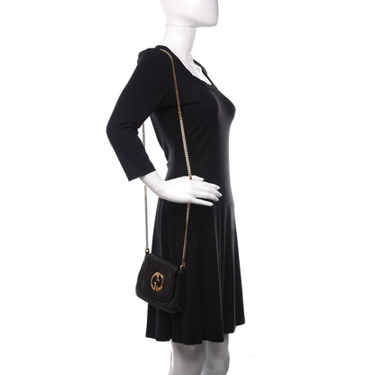 Gucci Pebbled Calfskin Small 1973 Chain Shoulder Bag Black 2 of 10