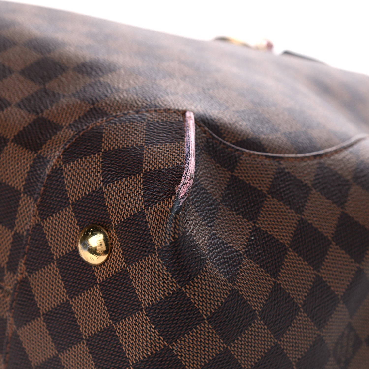 Louis Vuitton Damier Ebene Caissa Hobo Rose Ballerine 7 of 11
