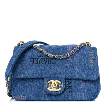 Chanel Denim Quilted Mini Denim Mood Rectangular Flap Blue Multicolor 1 of 10
