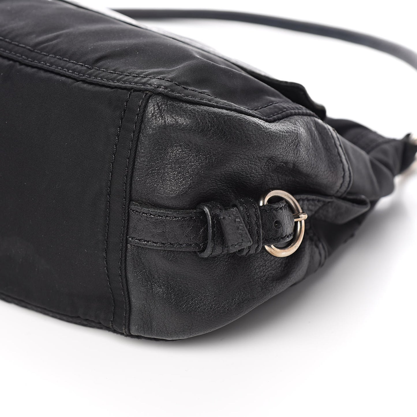 Tessuto Nylon Buffalo Shoulder Bag Black