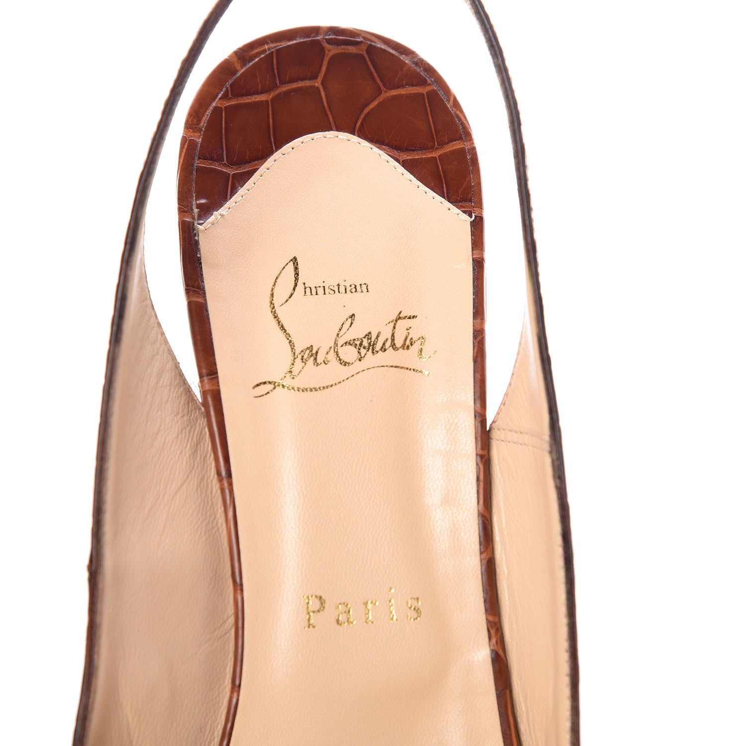 Christian Louboutin Matte Alligator Catenita 130 Pumps 40 Cognac 7 of 9