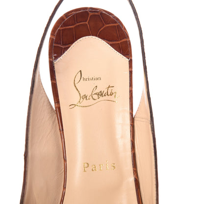 Christian Louboutin Matte Alligator Catenita 130 Pumps 40 Cognac 7 of 9