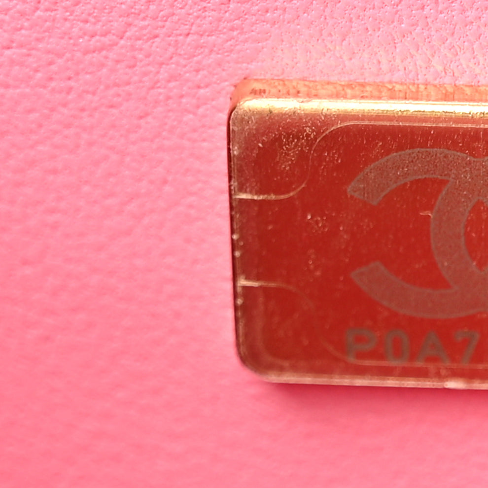 Addition Icon Pink Chanel Lambskin Quilted Mini Top Handle Rectangular Flap Pink 1999999 ...