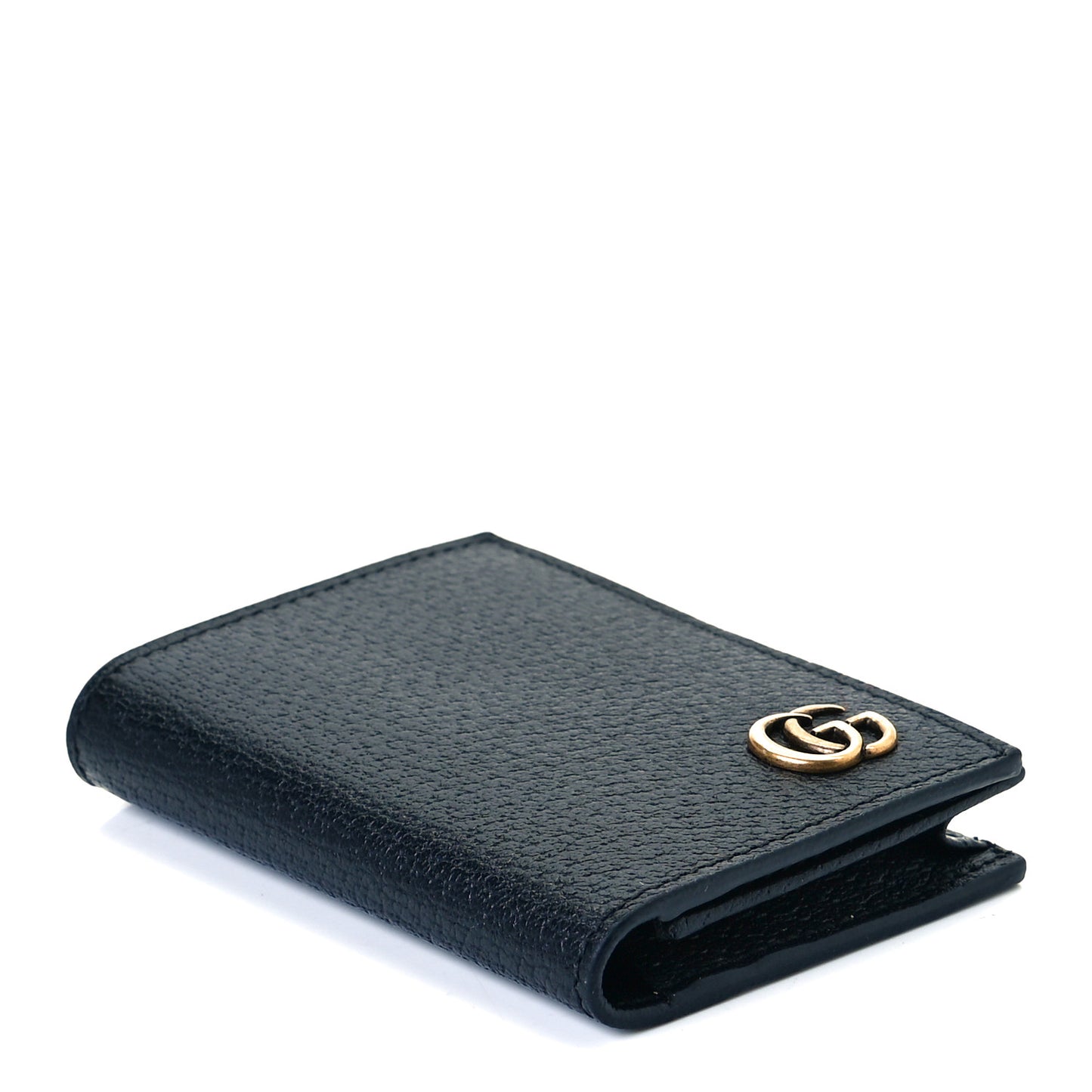 Calfskin Boar Effect GG Marmont Card Case Black