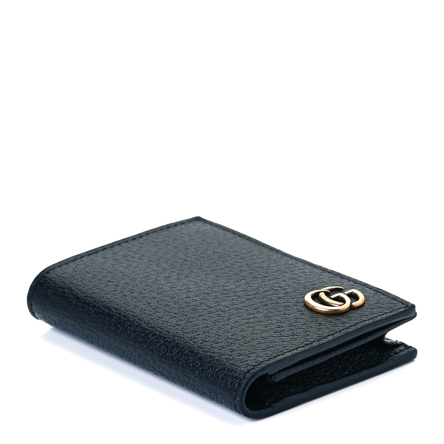 Gucci Calfskin Boar Effect GG Marmont Card Case Black 6 of 8