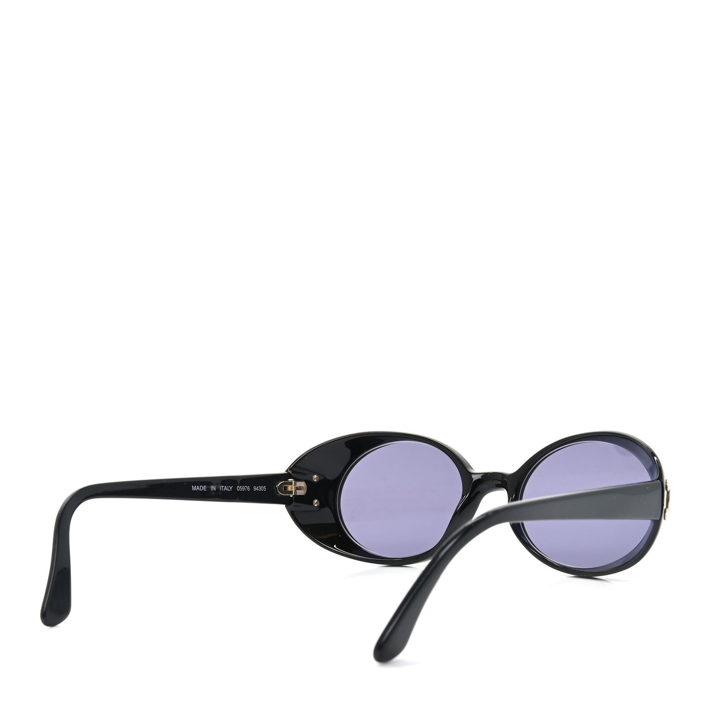 Acetate CC Logo Round Sunglasses 05976 Black