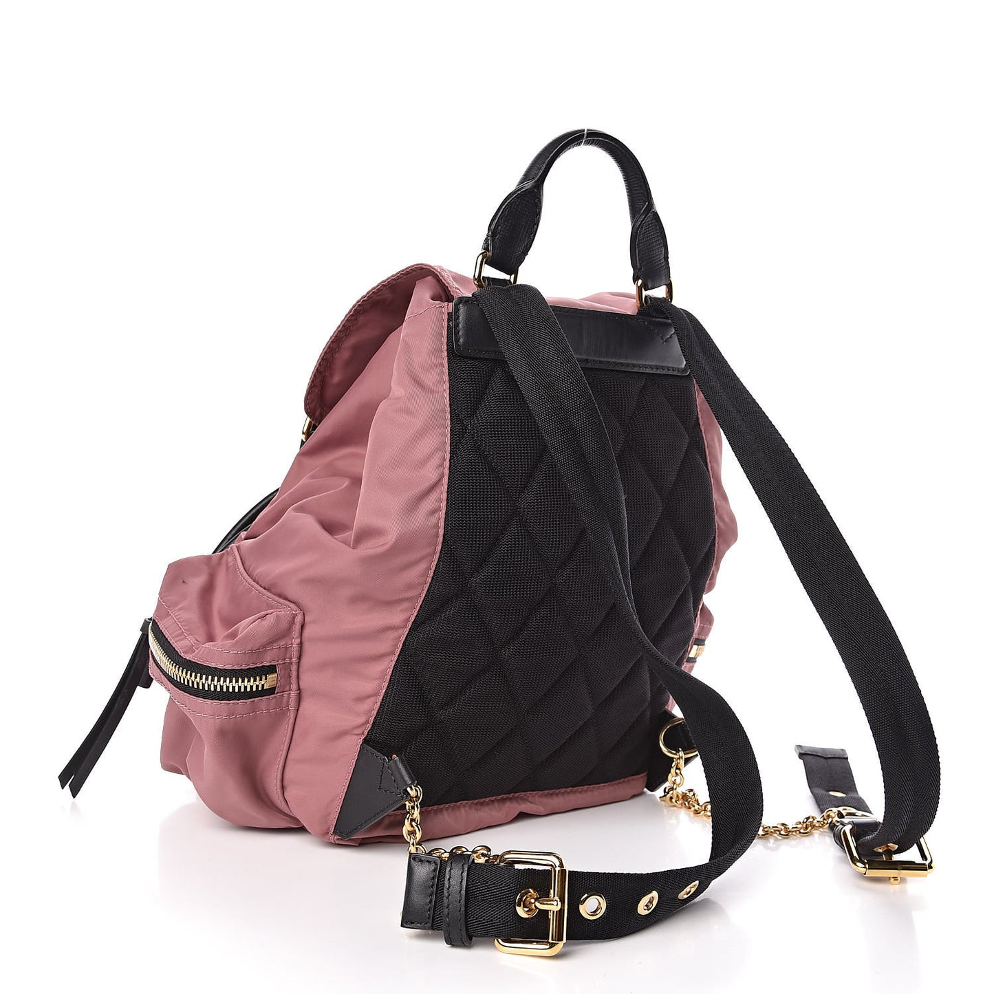 Nylon Medium Rucksack Backpack Mauve Pink