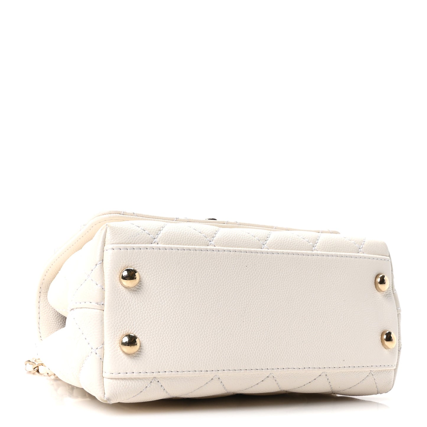 Caviar Quilted Extra Mini Coco Handle Flap White