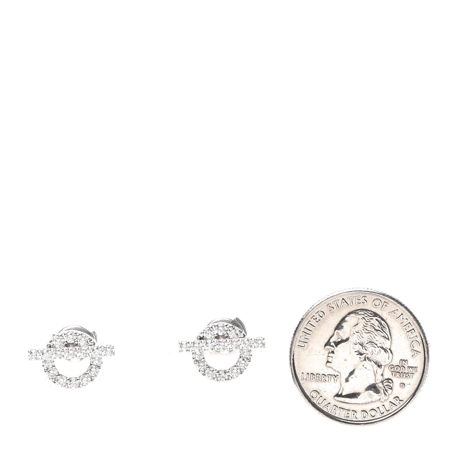Hermes 18K White Gold Diamond Finesse Earrings 2 of 5