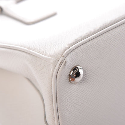 Prada Saffiano Lux Mini Double Zip Galleria Tote Talco 9 of 12
