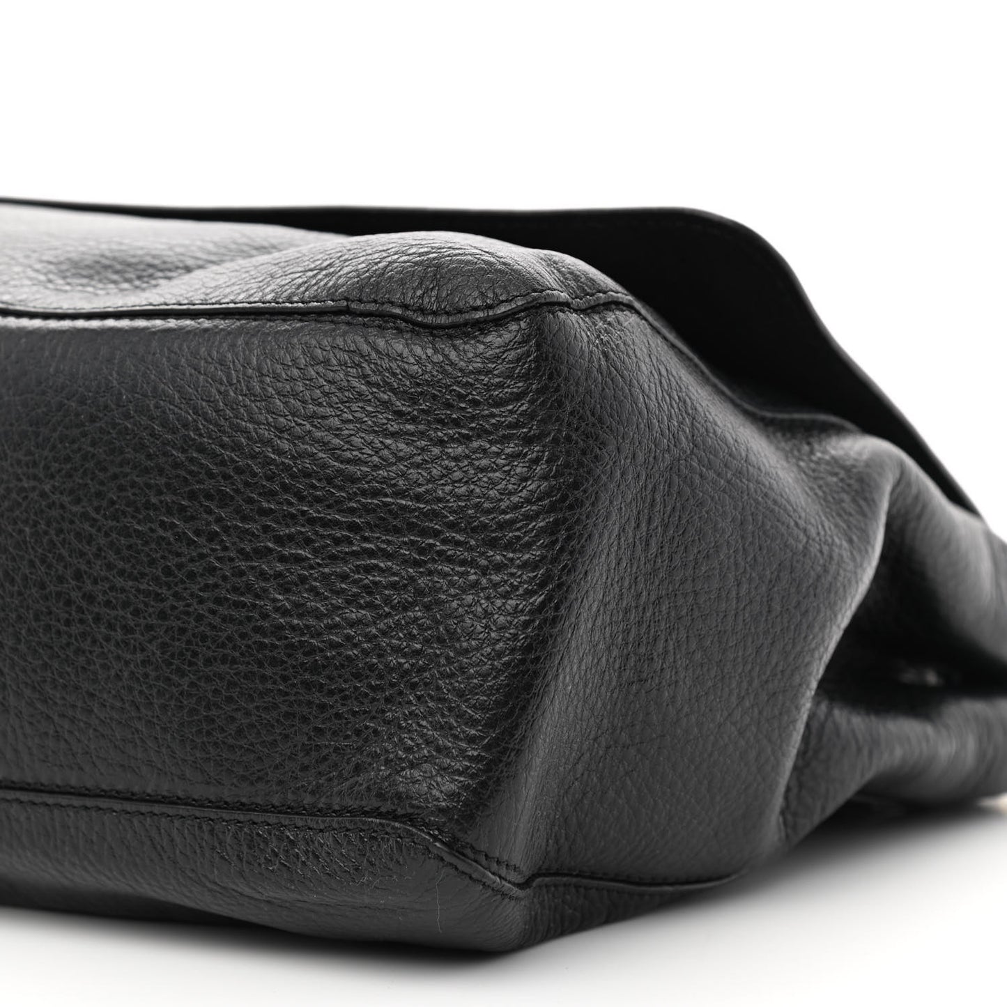 Small Classic Grain Calfskin Medium Lily Black
