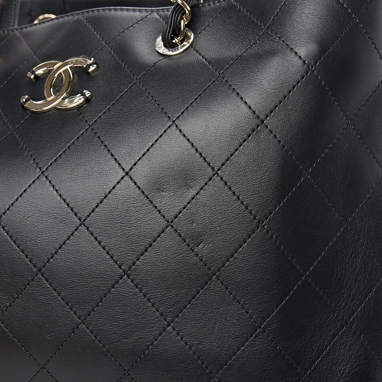 Chanel Calfskin Large Serial Shopper Tote Black 11 of 13