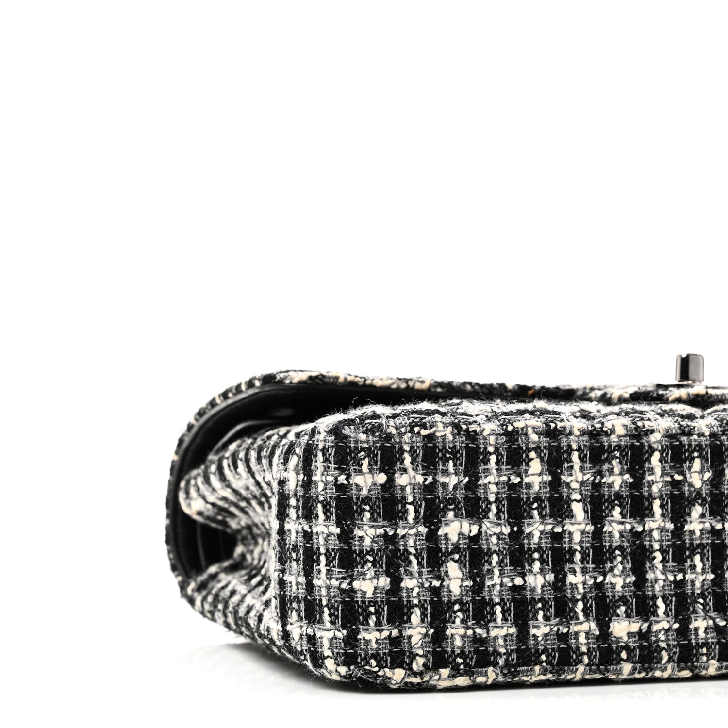 Chanel Tweed Quilted Medium Double Flap Black 9 of 10