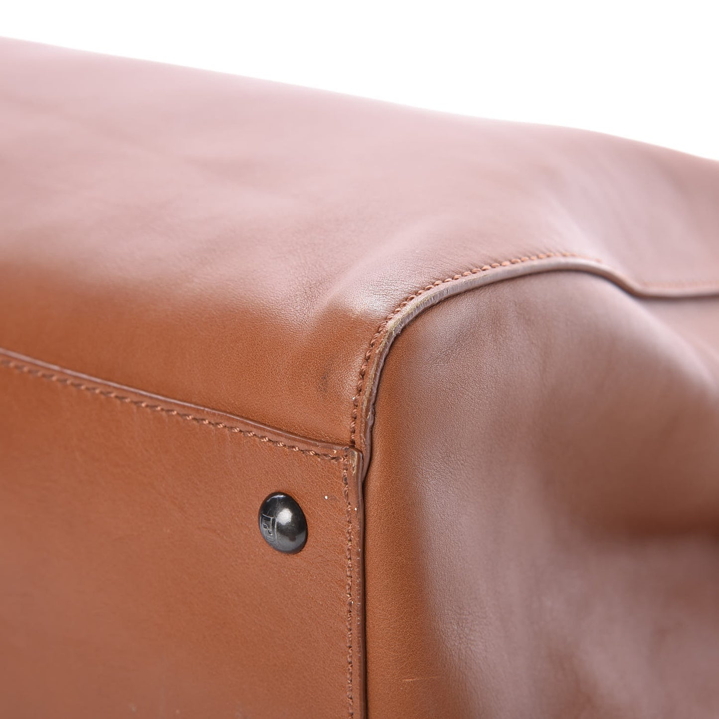 Vitello Suede Large Peekaboo Iconic Satchel Cuoio Rame Moro