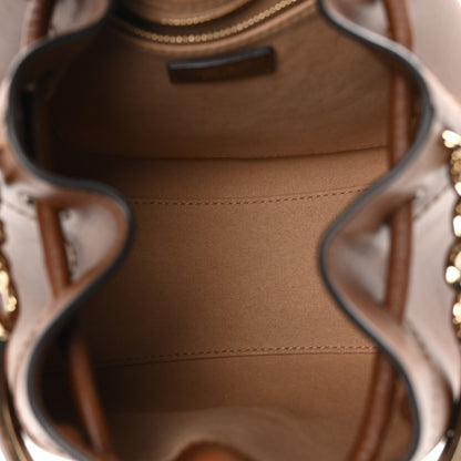 Jimmy Choo Smooth Shiny Calfskin Bon Bon Bucket Bag Dark Tan 5 of 10