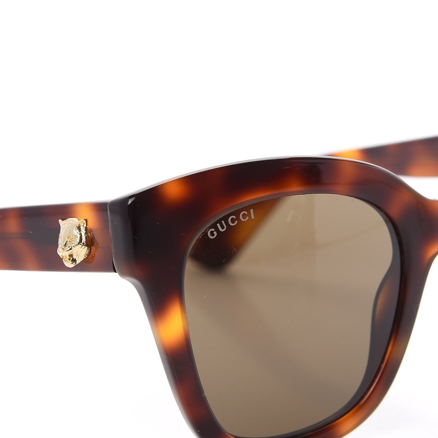 Gucci Acetate Square Frame Sunglasses GG0029S Tortoise 7 of 7
